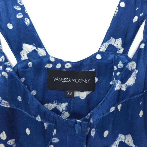 NEW Vanessa Mooney Elisabeth Corset Romper Mini Dress Indigo Flower Coquette - Picture 2 of 11